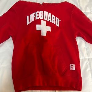 red lifeguard hoodie